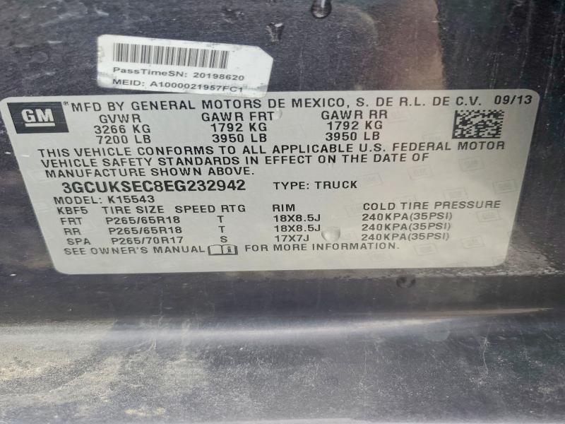54448466 :رقم المزاد ، 3GCUKSEC8EG232942 vin ، 2014 Chevrolet Silverado مزاد بيع