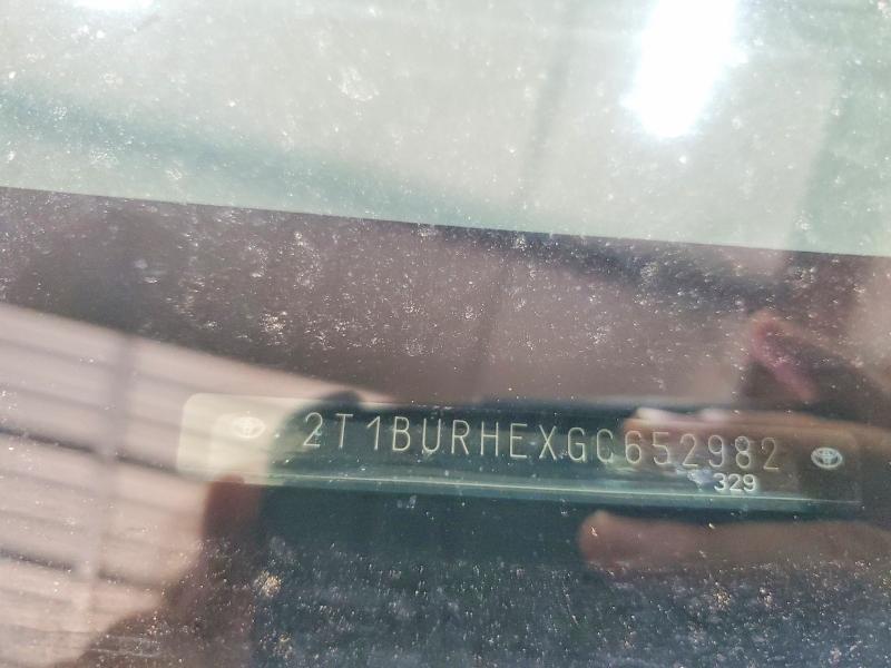 Продаж на аукціоні авто 2016 Toyota Corolla, vin: 2T1BURHEXGC652982, номер лоту: 54714666