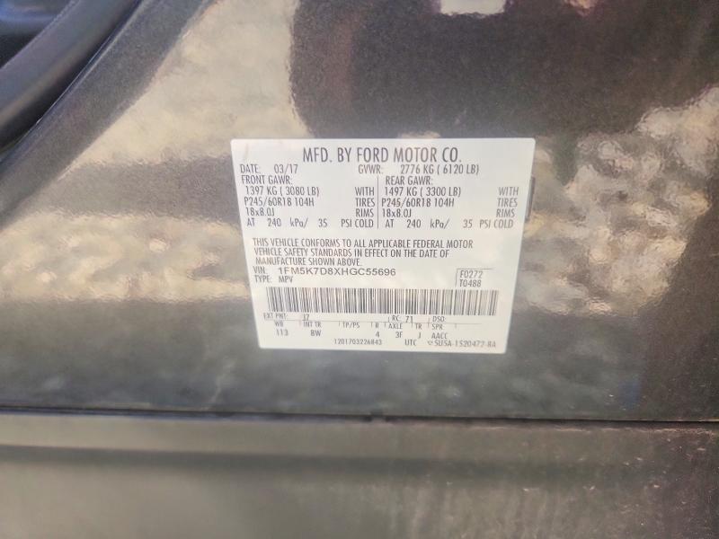 53471196 :رقم المزاد ، 1FM5K7D8XHGC55696 vin ، 2017 Ford Explorer مزاد بيع