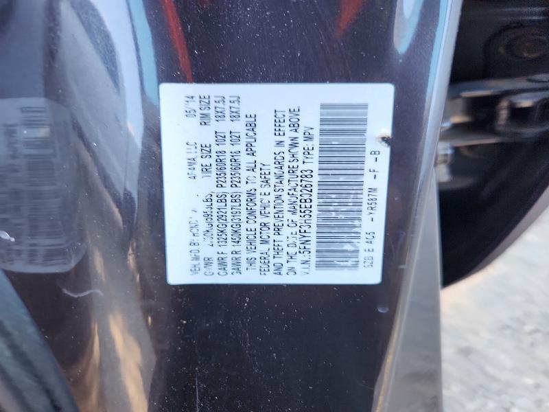 Aukcja sprzedaży 2014 Honda Pilot, vin: 5FNYF3H55EB026783, numer aukcji: 51981846