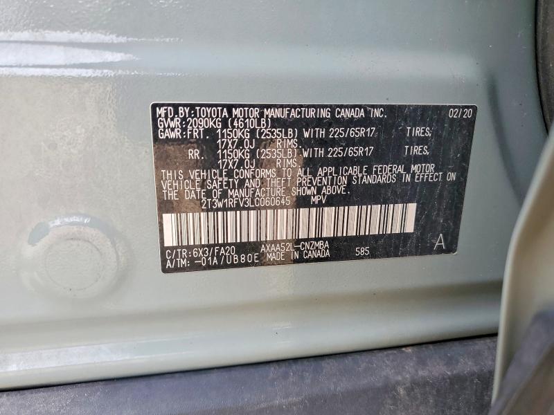 Продажа на аукционе авто 2020 Toyota Rav4, vin: 2T3W1RFV3LC060645, номер лота: 52888376