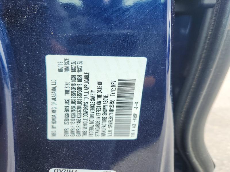 Продаж на аукціоні авто 2019 Honda Odyssey, vin: 5FNRL6H74KB123856, номер лоту: 53449746