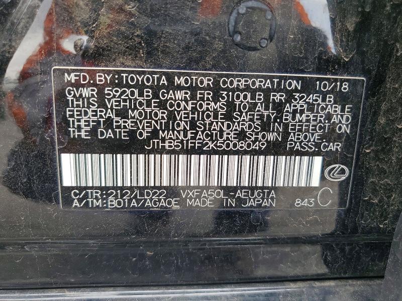 Продажа на аукционе авто 2019 Lexus Ls 500, vin: JTHB51FF2K5008049, номер лота: 53744966
