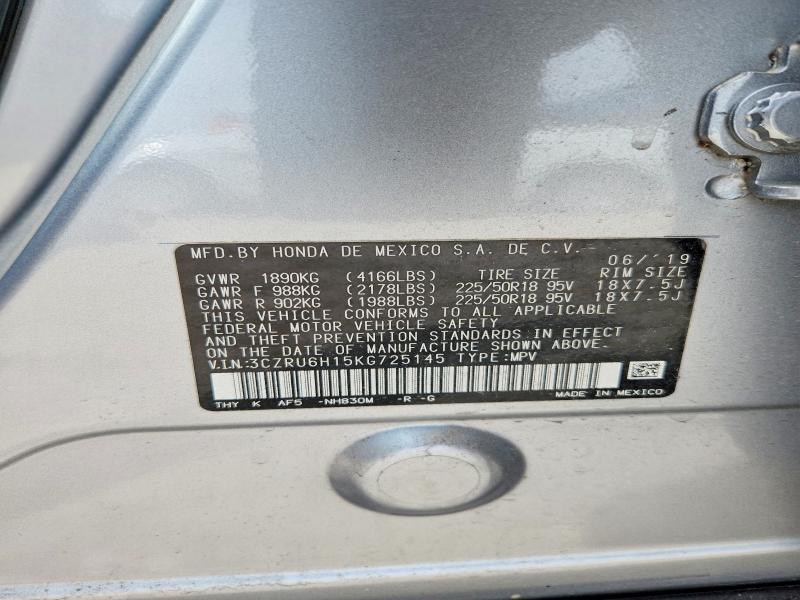 Продаж на аукціоні авто 2019 Honda Hr-v, vin: 3CZRU6H15KG725145, номер лоту: 54499976