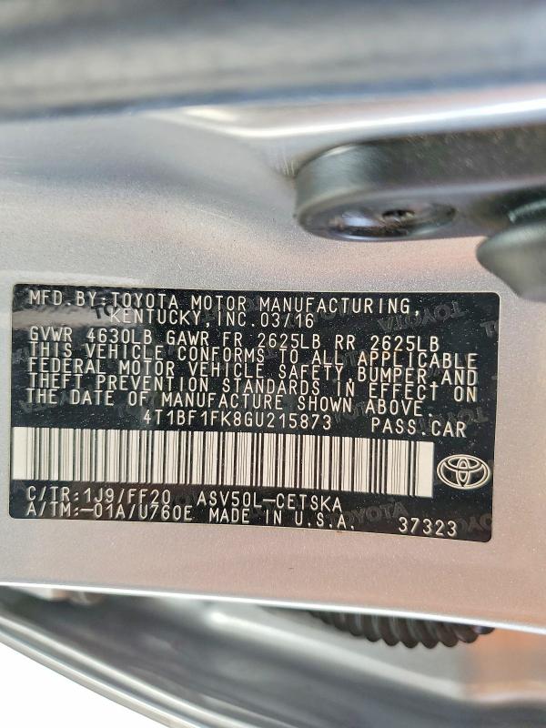 Продаж на аукціоні авто 2016 Toyota Camry, vin: 4T1BF1FK8GU215873, номер лоту: 54705456