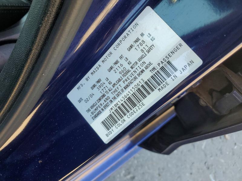 Продажа на аукционе авто 2004 Mazda 3, vin: JM1BK143641150613, номер лота: 52494006