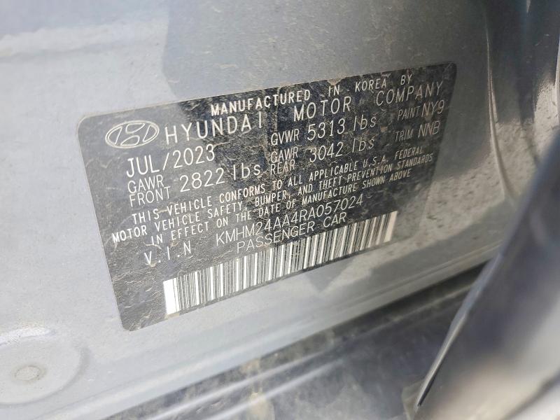 2024 Hyundai Ioniq 6 მანქანა იყიდება აუქციონზე, vin: KMHM24AA4RA057024, აუქციონის ნომერი: 52280636