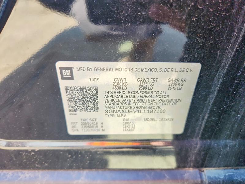 Продажа на аукционе авто 2020 Chevrolet Equinox, vin: 3GNAXUEV1LL187100, номер лота: 51140436
