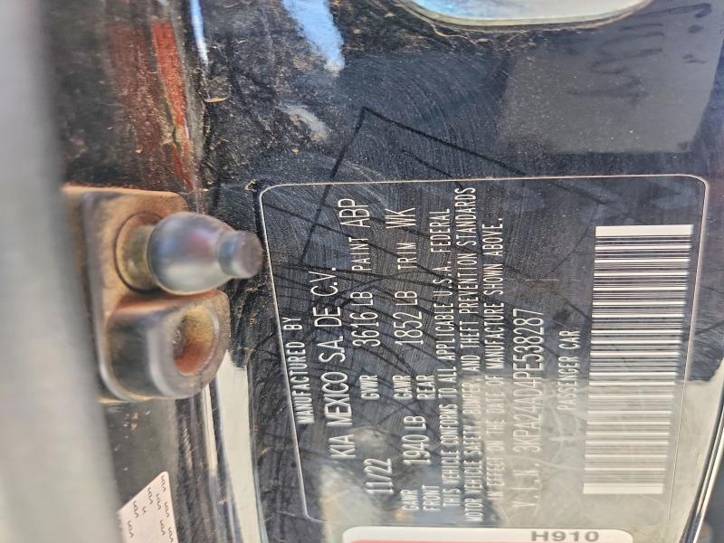 2023 Kia Rio მანქანა იყიდება აუქციონზე, vin: 3KPA24AD4PE538287, აუქციონის ნომერი: 54009506