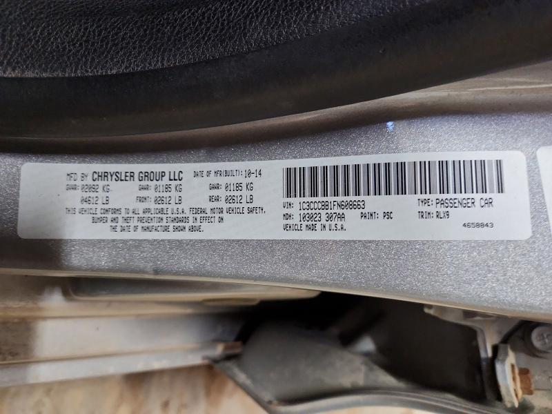 Продажа на аукционе авто 2015 Chrysler 200, vin: 1C3CCCBB1FN608663, номер лота: 52904966