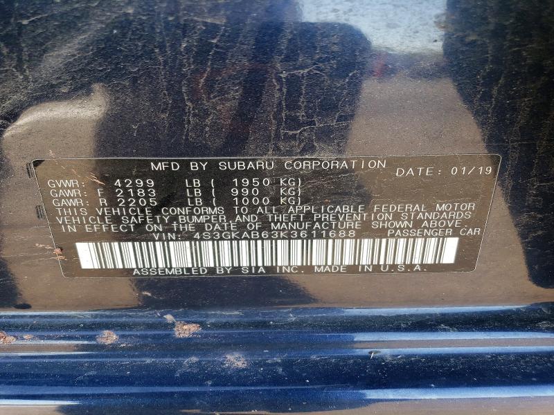 52228296 :رقم المزاد ، 4S3GKAB63K3611688 vin ، 2019 Subaru Impreza مزاد بيع
