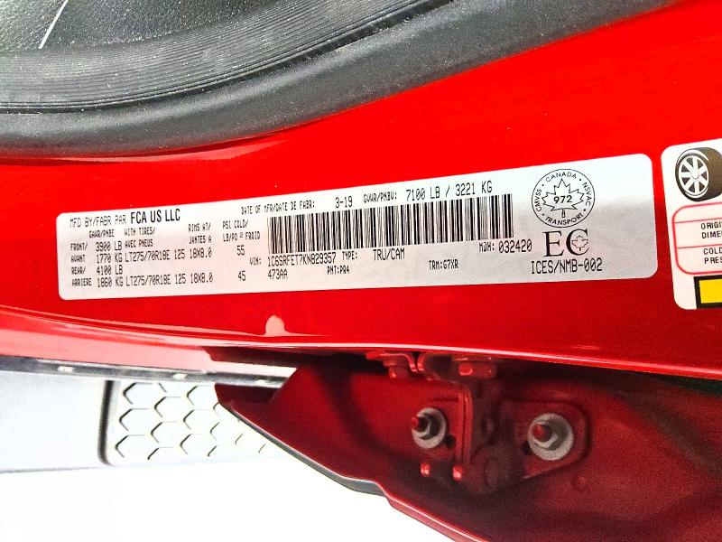 Продажа на аукционе авто 2019 Ram 1500, vin: 1C6SRFET7KN829357, номер лота: 54401636