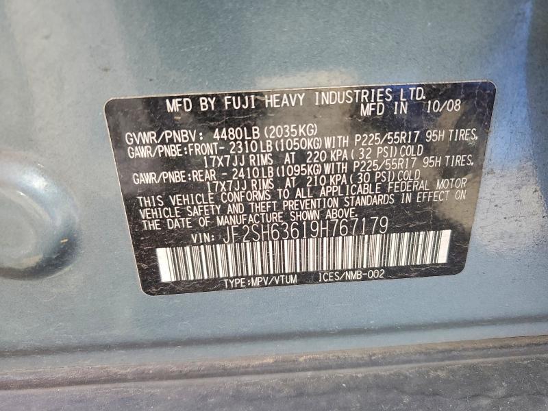 Продажа на аукционе авто 2009 Subaru Forester, vin: JF2SH63619H767179, номер лота: 55019816