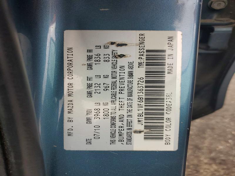 Продаж на аукціоні авто 2011 Mazda Mazda3, vin: JM1BL1VF6B1363726, номер лоту: 52490526