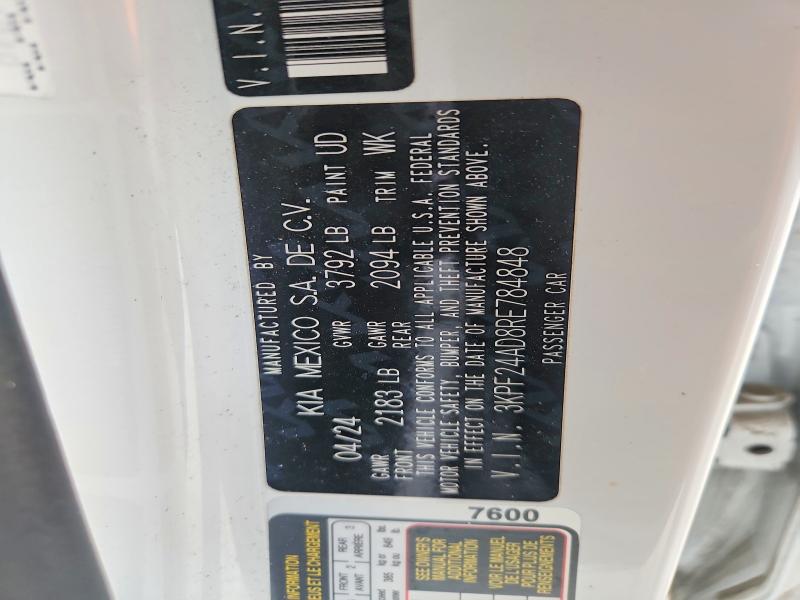 Aukcja sprzedaży 2024 Kia Forte, vin: 3KPF24AD8RE784848, numer aukcji: 51536366