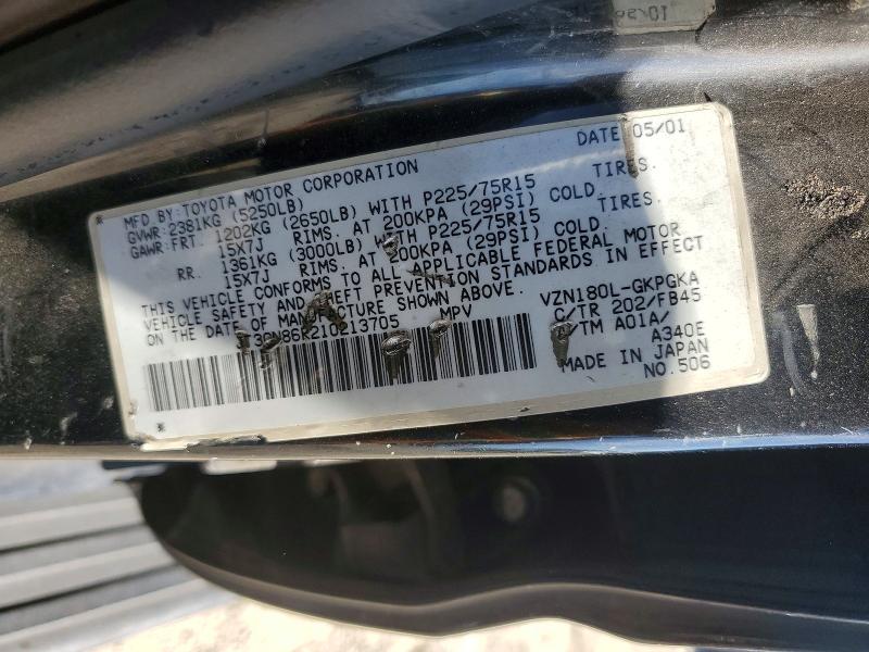 Aukcja sprzedaży 2001 Toyota 4runner, vin: JT3GN86R210213705, numer aukcji: 53620846