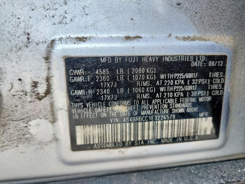 Aukcja sprzedaży 2014 Subaru Outback, vin: 4S4BRBCC1E3226579, numer aukcji: 54167806