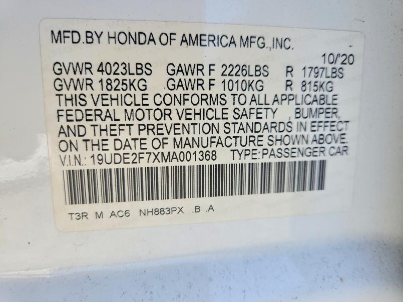 Aukcja sprzedaży 2021 Acura Ilx, vin: 19UDE2F7XMA001368, numer aukcji: 52689196