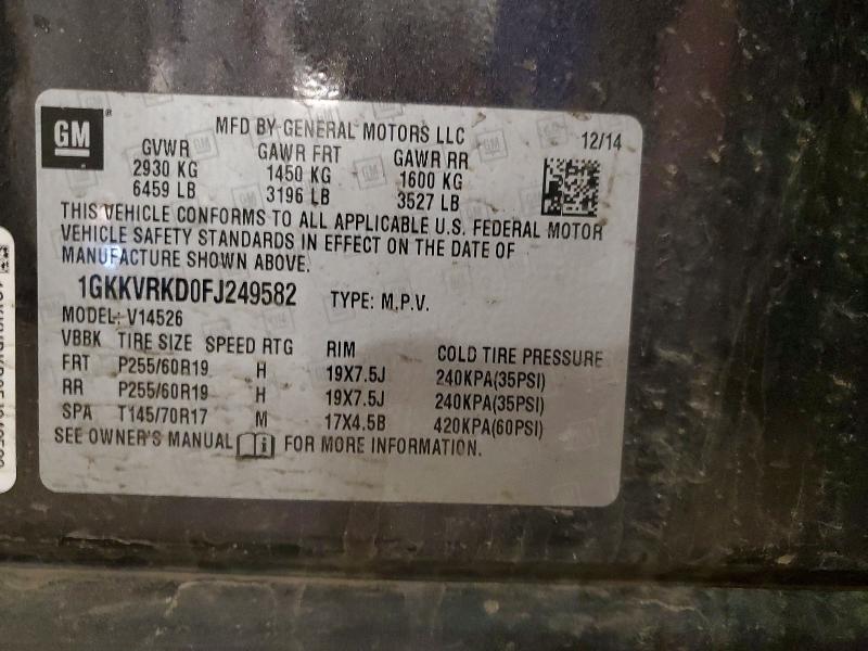 2015 Gmc Acadia მანქანა იყიდება აუქციონზე, vin: 1GKKVRKD0FJ249582, აუქციონის ნომერი: 55105866