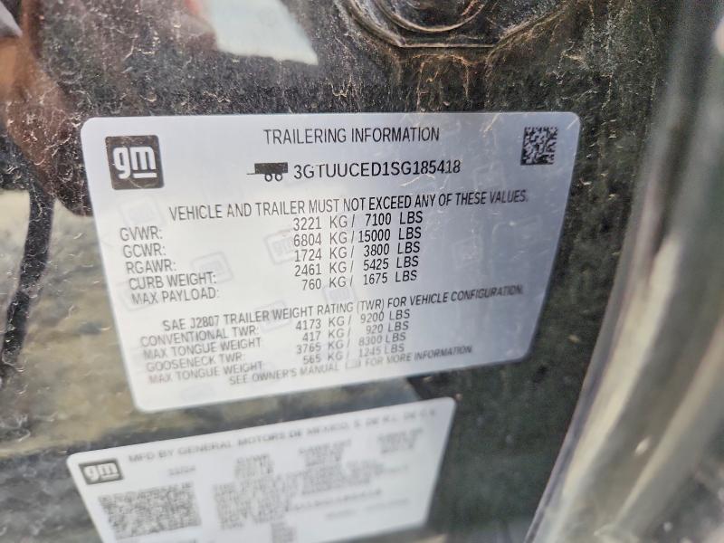 2025 Gmc Sierra მანქანა იყიდება აუქციონზე, vin: 3GTUUCED1SG185418, აუქციონის ნომერი: 53806526