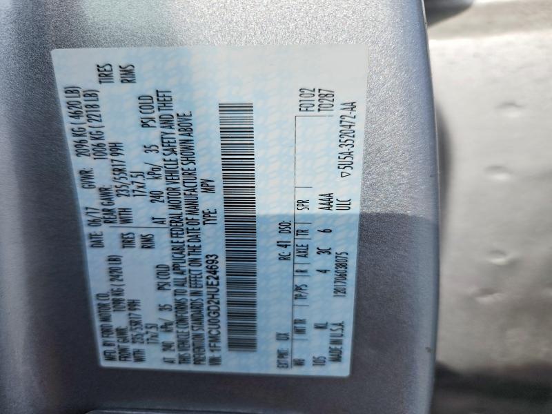 Aukcja sprzedaży 2017 Ford Escape, vin: 1FMCU0GD2HUE24693, numer aukcji: 54543196