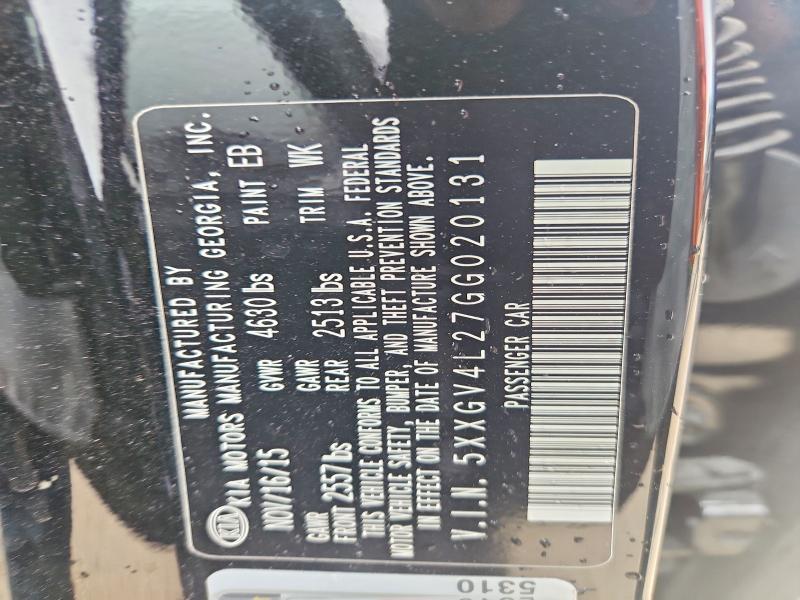 2016 Kia Optima მანქანა იყიდება აუქციონზე, vin: 5XXGV4L27GG020131, აუქციონის ნომერი: 55171316