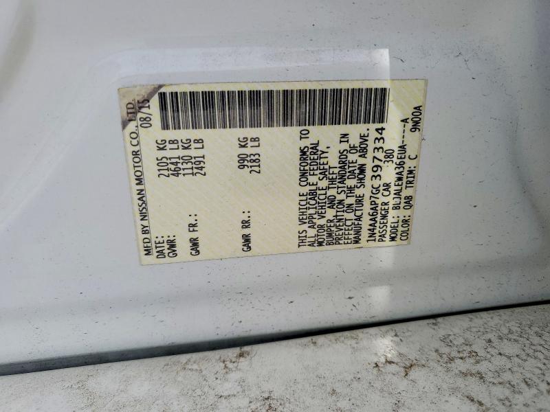 Aukcja sprzedaży 2016 Nissan Maxima, vin: 1N4AA6AP7GC397334, numer aukcji: 54012766