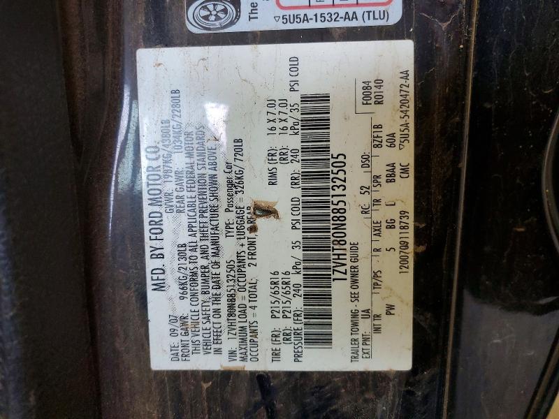 Aukcja sprzedaży 2008 Ford Mustang, vin: 1ZVHT80N885132505, numer aukcji: 54328096