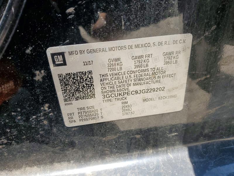Aukcja sprzedaży 2018 Chevrolet Silverado, vin: 3GCUKPEC9JG229202, numer aukcji: 53549806