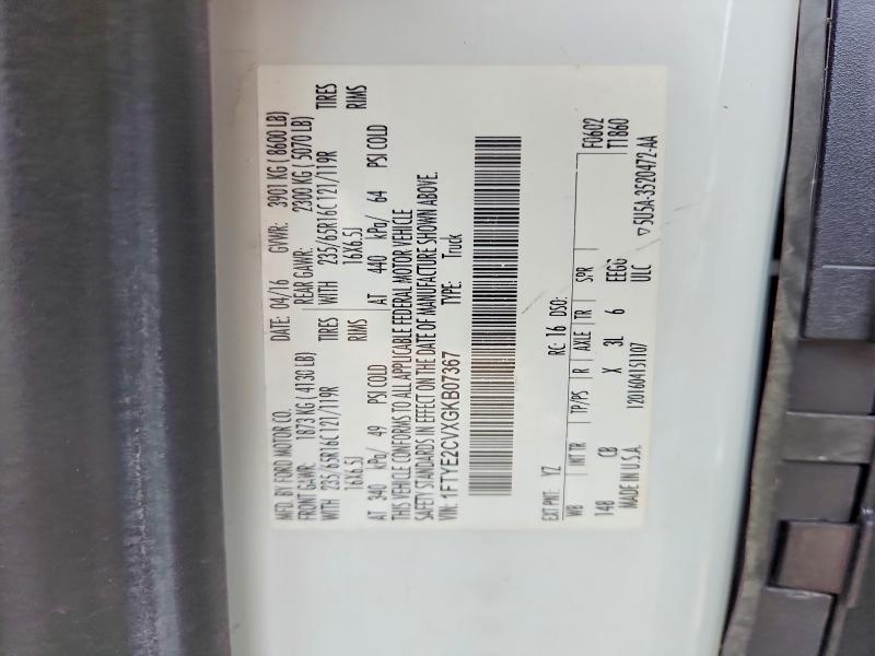 Aukcja sprzedaży 2016 Ford Transit, vin: 1FTYE2CVXGKB07367, numer aukcji: 53132286