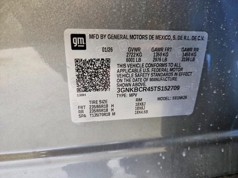 54311066 :رقم المزاد ، 3GNKBCR45TS152709 vin ، 2026 Chevrolet Blazer مزاد بيع