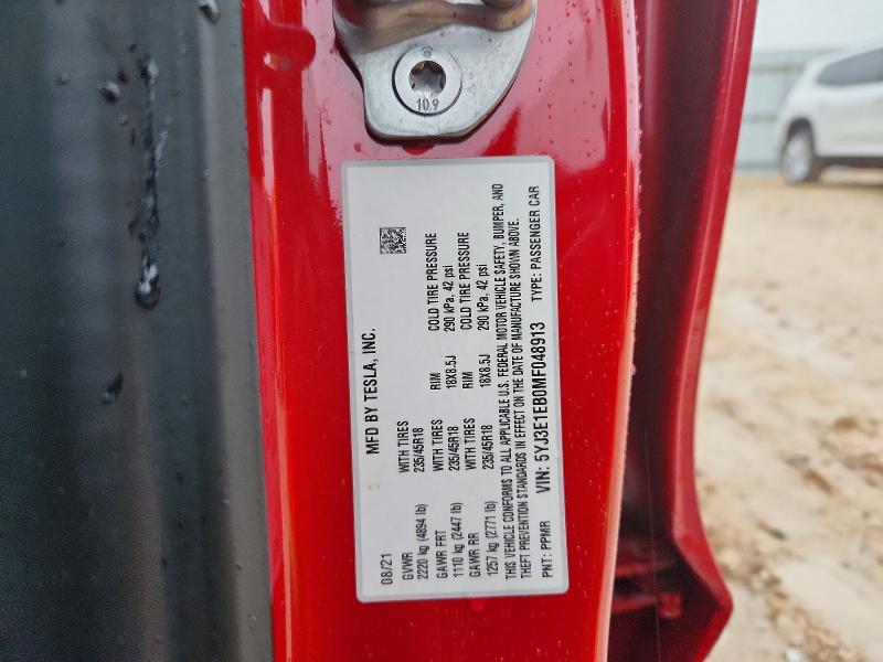 Aukcja sprzedaży 2021 Tesla Model 3, vin: 5YJ3E1EB0MF048913, numer aukcji: 49619266