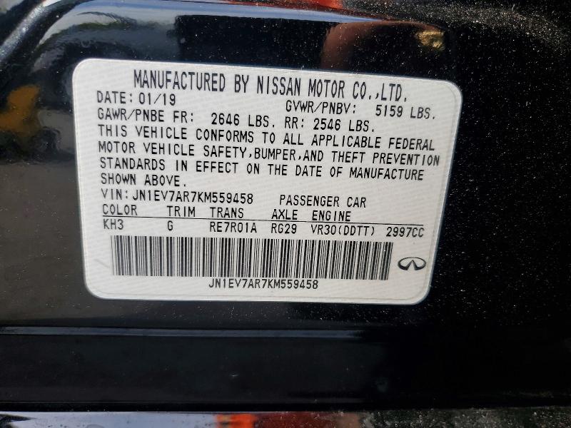 53512226 :رقم المزاد ، JN1EV7AR7KM559458 vin ، 2019 Infiniti Q50 مزاد بيع
