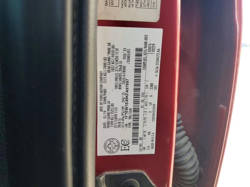 2019 Ford F150 მანქანა იყიდება აუქციონზე, vin: 1FTEW1E49KFA97897, აუქციონის ნომერი: 55063636