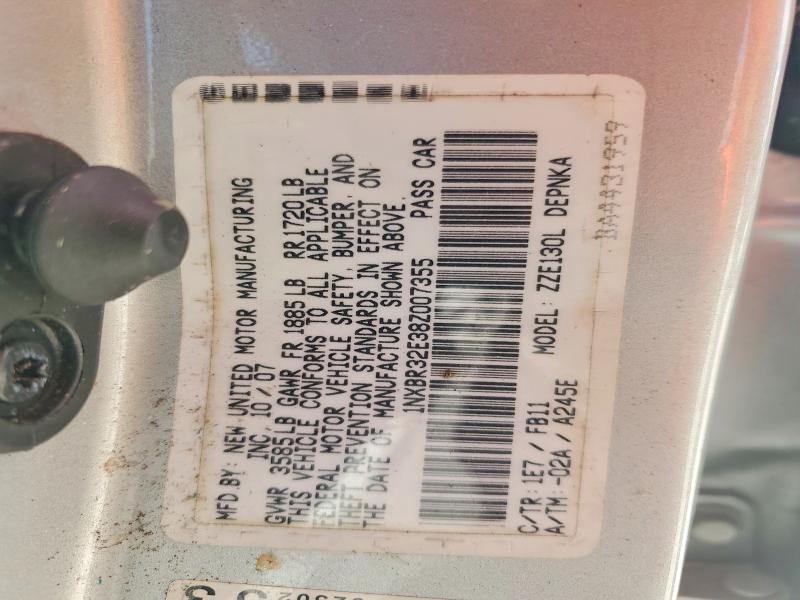 Продаж на аукціоні авто 2008 Toyota Corolla, vin: 1NXBR32E38Z007355, номер лоту: 53517366