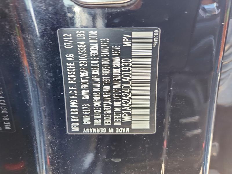 52263916 :رقم المزاد ، WP1AA2A24DLA01930 vin ، 2013 Porsche Cayenne مزاد بيع