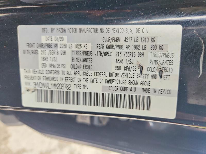 54541146 :رقم المزاد ، 3MVDMAAL1MM208782 vin ، 2021 Mazda Cx-30 مزاد بيع