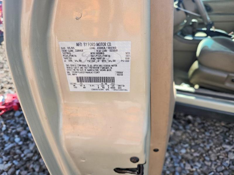 2006 Ford Escape მანქანა იყიდება აუქციონზე, vin: 1FMYU03196KA11597, აუქციონის ნომერი: 53171616