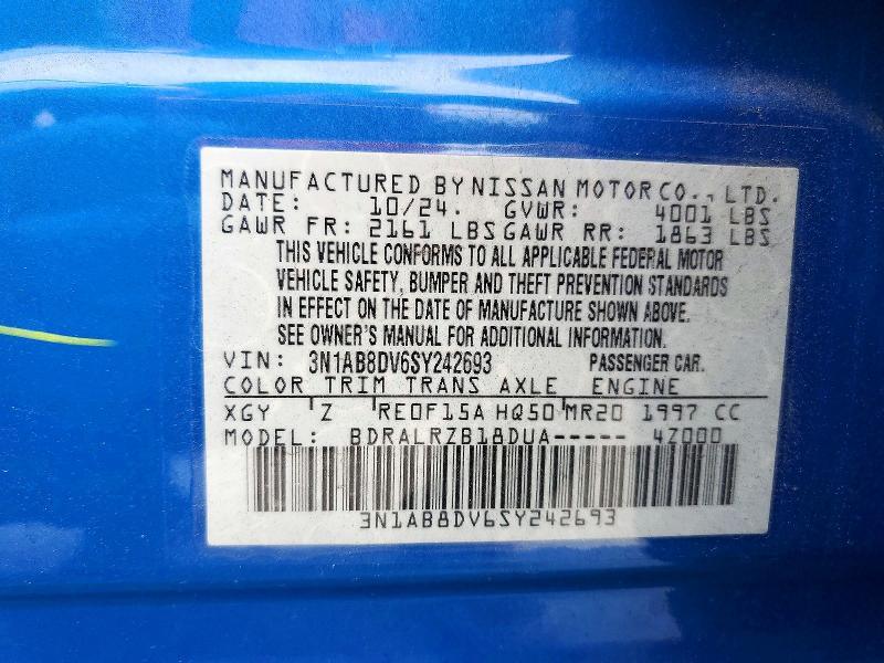 52034226 :رقم المزاد ، 3N1AB8DV6SY242693 vin ، 2025 Nissan Sentra مزاد بيع