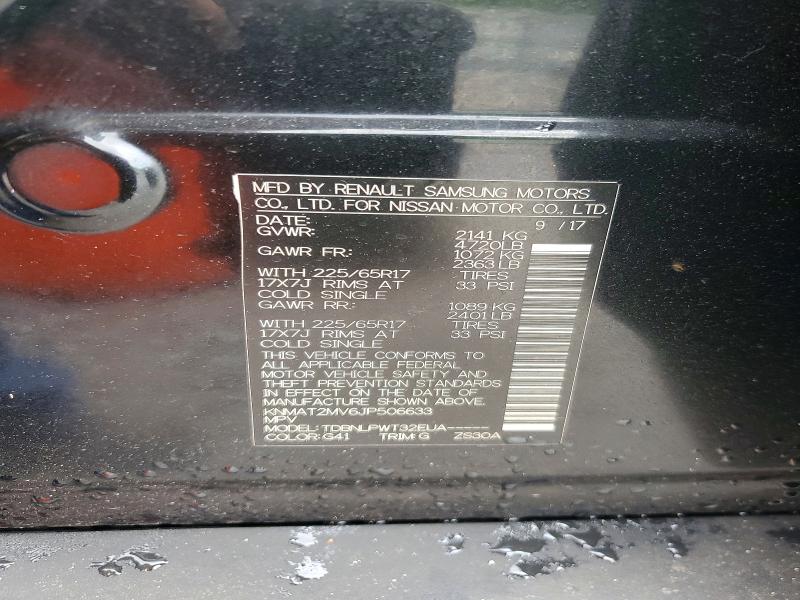 54305676 :رقم المزاد ، KNMAT2MV6JP506633 vin ، 2018 Nissan Rogue مزاد بيع