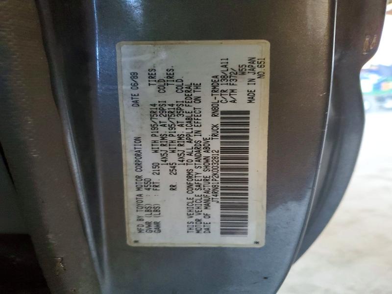 54047906 :رقم المزاد ، JT4RN81P2K0032812 vin ، 1989 Toyota Pickup مزاد بيع