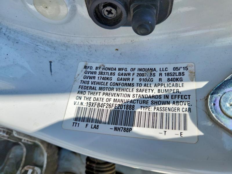 Aukcja sprzedaży 2015 Honda Civic, vin: 19XFB4F26FE201888, numer aukcji: 52185436