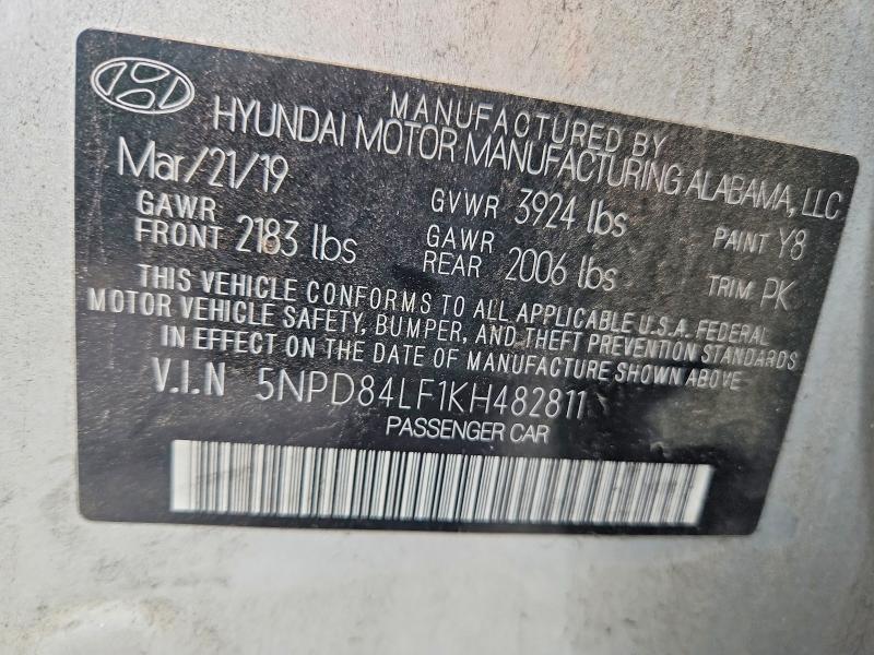 Продажа на аукционе авто 2019 Hyundai Elantra, vin: 5NPD84LF1KH482811, номер лота: 54489106