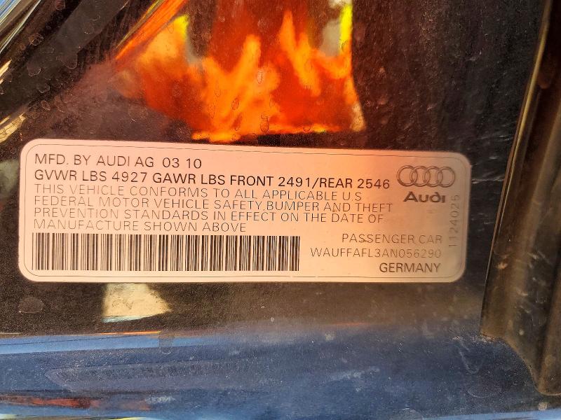 Продажа на аукционе авто 2010 Audi A4, vin: WAUFFAFL3AN056290, номер лота: 55540856
