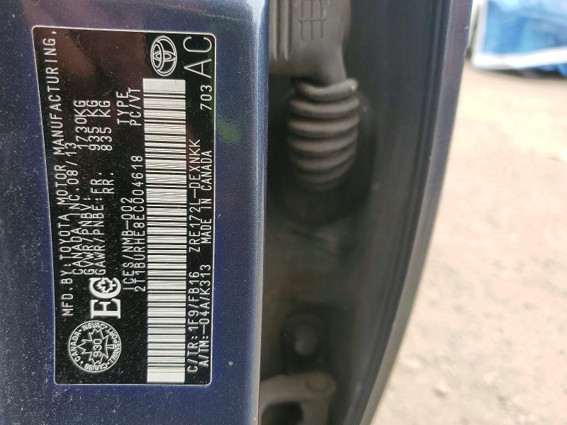 52416576 :رقم المزاد ، 2T1BURHE8EC004618 vin ، 2014 Toyota Corolla مزاد بيع