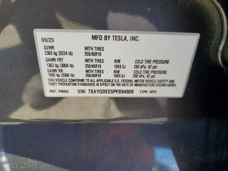 Aukcja sprzedaży 2023 Tesla Model Y, vin: 7SAYGDEE5PF894909, numer aukcji: 52181196
