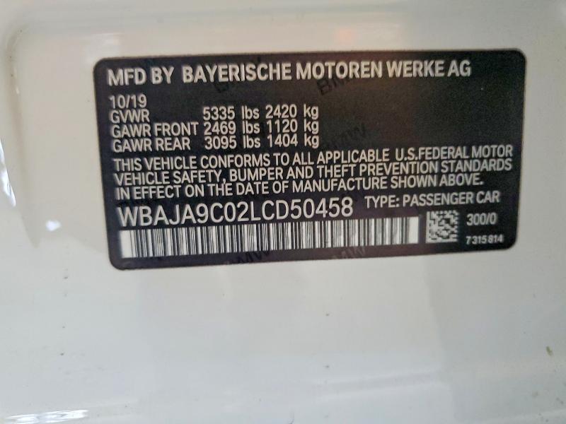 Продажа на аукционе авто 2020 Bmw 530e, vin: WBAJA9C02LCD50458, номер лота: 54080336