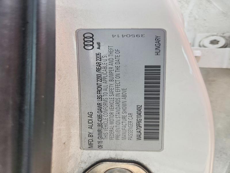 Продажа на аукционе авто 2016 Audi A3, vin: WAUA7GFF6G1040492, номер лота: 53220976