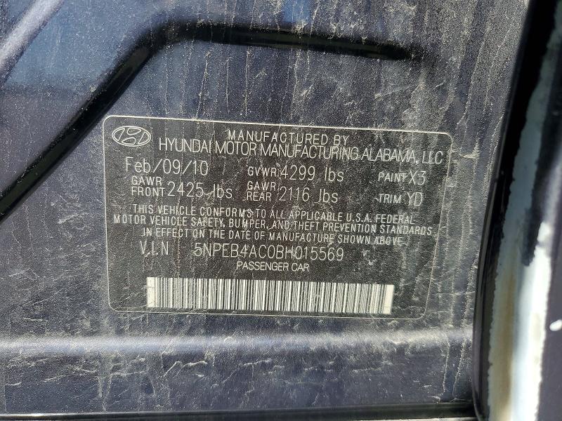52391686 :رقم المزاد ، 5NPEB4AC0BH015569 vin ، 2011 Hyundai Elantra مزاد بيع