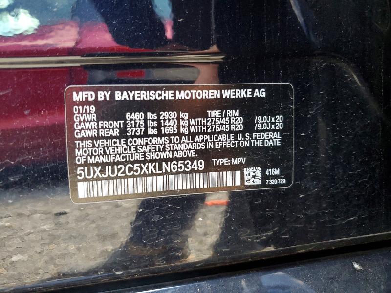 50170536 :رقم المزاد ، 5UXJU2C5XKLN65349 vin ، 2019 Bmw X5 مزاد بيع